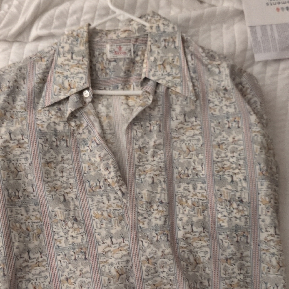 Vintage Equestrian Print Shirt